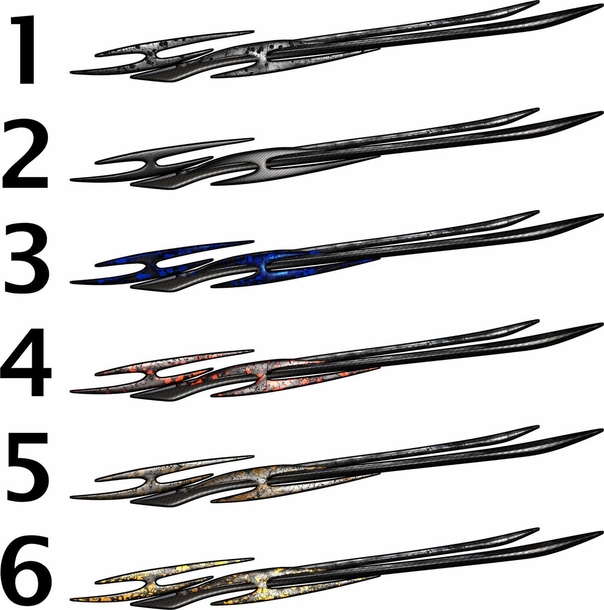 tribal spikes vinyl decals color chart